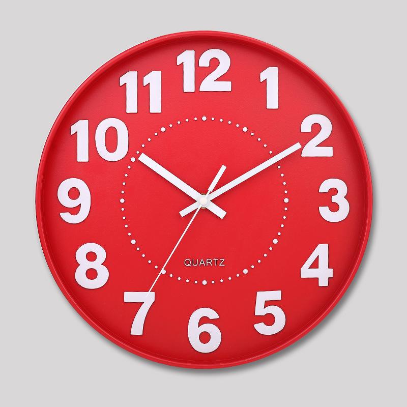 12 Inch 30CM Silent Wall Clock, Creative and Fashionable, Three-dimensional Digital Minimalist Clock for Home Living Room