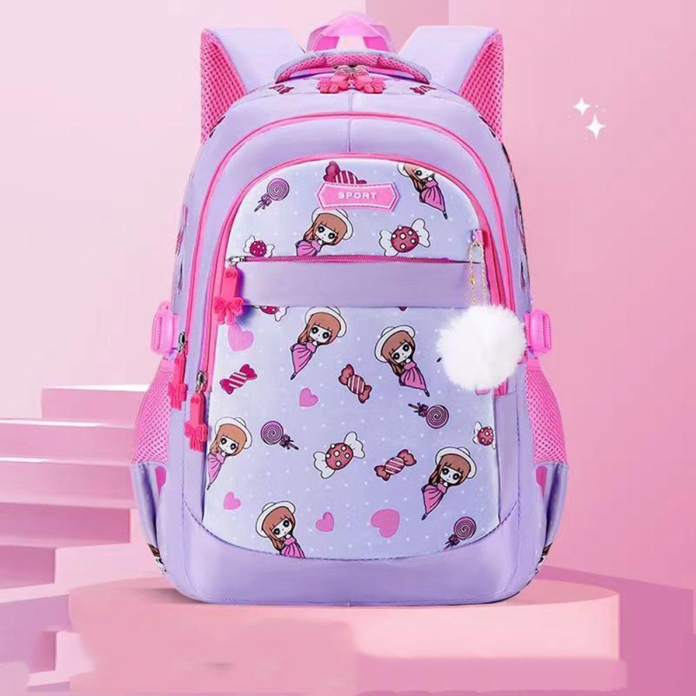 New Waterproof Student Backpack Breathable Lightweight Student Schoolbag Wear-resisting Cartoon Printed Book Bag
