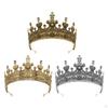 King Tiara Comfort To Wear Metal Cosplay Headpiece Medieval Crown for Anniversary Wedding Prom