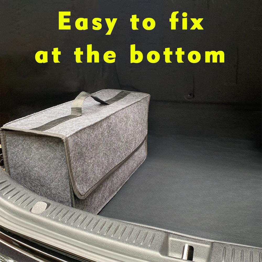 Soft Felt Car Trunk Organizer Boot Storage Bag Anti-Slip Compartment Tool Storage Box Automobile Interior Accessories