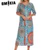 Spring and Summer Home Wear Comfortable Casual Maternity Nursing Dress Loose Pajamas Seven-pointed Sleeve Large Size Robe