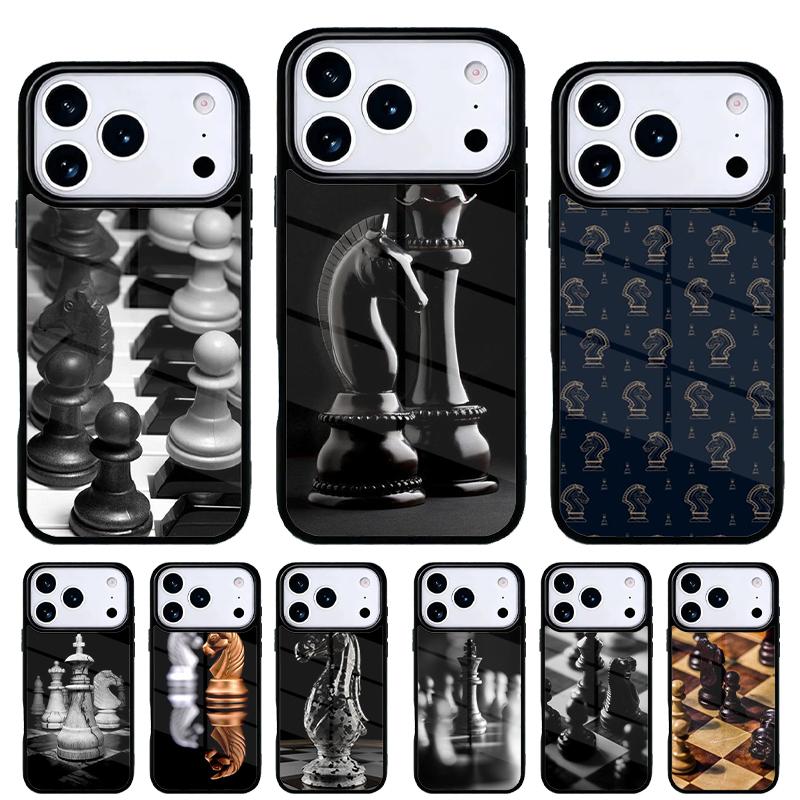 Chess Board Dark Horse Phone Case for iPhone 17 16 15 14 13 Pro Max Back Cover for 12 11 Pro Coque