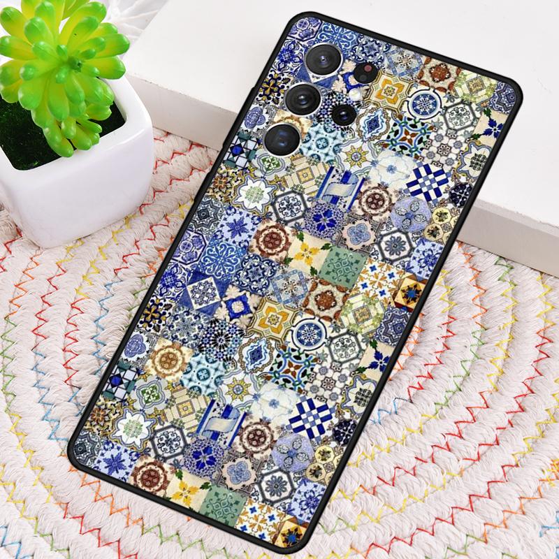 Moroccan Tile Silicone Phone Case For Samsung Galaxy note 10 pro S26 S25 S24 S23 S22 S21 Plus S25Ultra Capa Cover