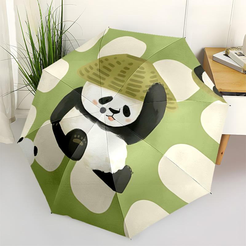 1pc Panda Hat Auto Open/close, All-Season Portable Folding Umbrella for Women & Men, Travel, Everyday, Formal Events -06174