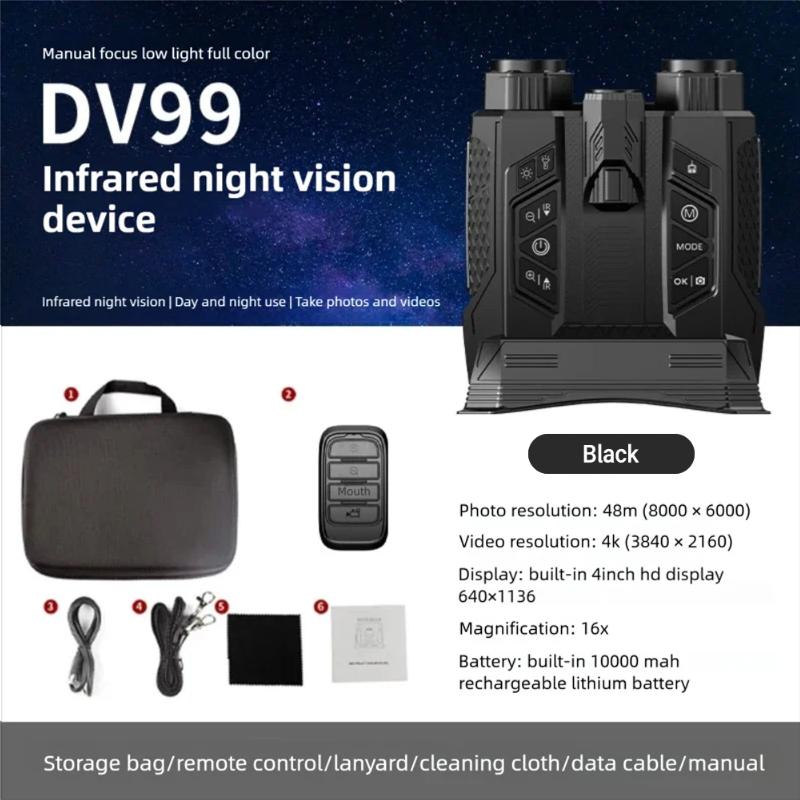 4K Night Vision Binoculars with 16X Digital Zoom and 7 Gear Infrared 4 Inch Large Screen WiFi for Hunting & Wildlife Observation