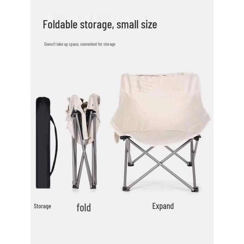 A1R Outdoor Folding Moon Set: Portable Casual Picnic Table & Chair with Backrest