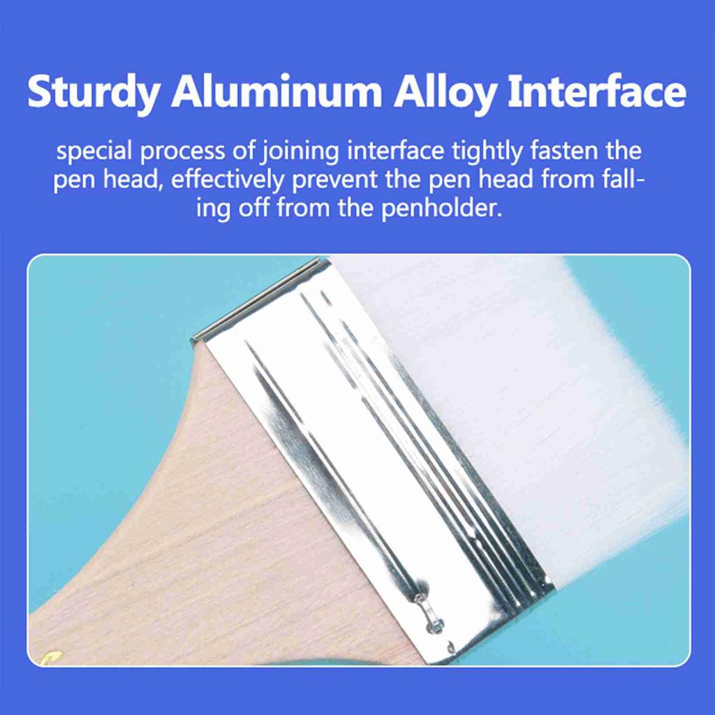 12pcs   Set Flat Nylon Hair Wooden Penholder Oil Painting Brush Barbecue Brush Paint Brushes Art Supplies