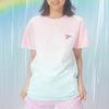 Vans Unicorn Gradient Print Casual Round Neck Short Sleeve T-Shirt Unisex Tops Pink VN0A54LCUUZ