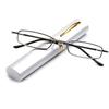 Reading Metal with TR90 Prescription Silver [REAVEE] Glasses, Frame, Pocket-Sized, Portable, Case, Ultra-Lightweight Frame, Unisex, Stylish, "+1.5",