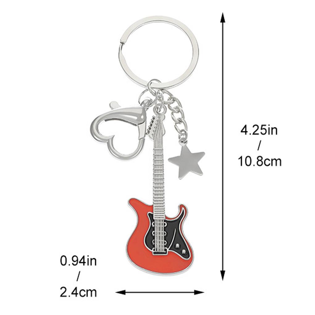 Stylish Keychain For Music Lovers Easy To And Durable Alloy Guitar Pendants Keychain Key Chains