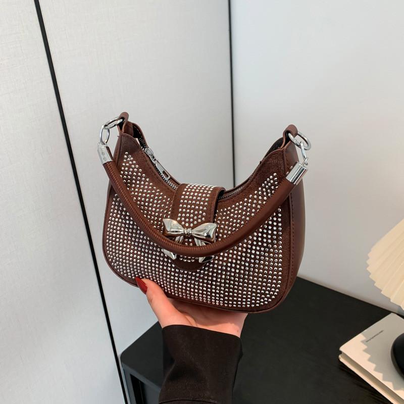 

Stylish Women s Spring Summer Underarm Bag In Black White Pink Brown With Chic Design коричневий