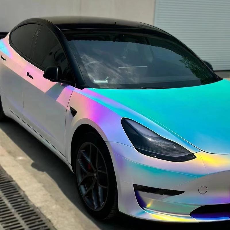 

Premium Rainbow Mirror Vinyl Film Holographic Film Matte Chrome Vinyl Motorcycle Automobiles Car Styling Stickers Accessories 10cm X 152cm