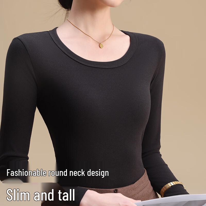 Odifen Women's Thermal Round Neck Long Sleeve Top