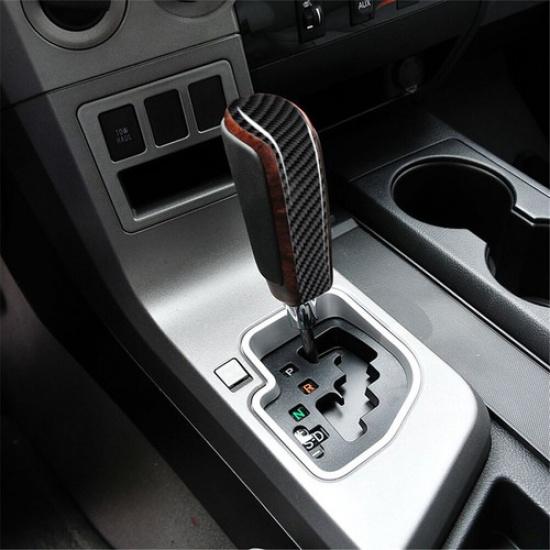 Carbon Fiber Interior Gear Shift Knob Cover Trim For Toyota Tundra/Sequoia