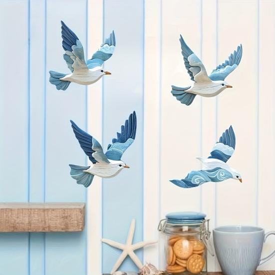 2D Wooden Wall Art Rustic Sunflower/Seagull/Turtle/Peace Bird Wall Decor Farmhouse Wooden Hanging Sign for Kitchen Porch Home Decor