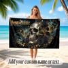 Skull Gothic Theme Beach Towel Personalized Custom Name & Text Soft Quick Dry Beach Towel for Swimming Travel