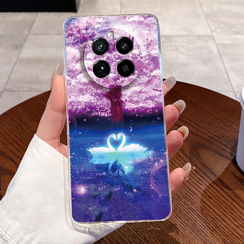 Jelly Casing For Realme GT5 Pro (240W) Funda Capa Clear Silicone Soft TPU Back Cover Cute Cat Rabbit Heart Protective Case Coque