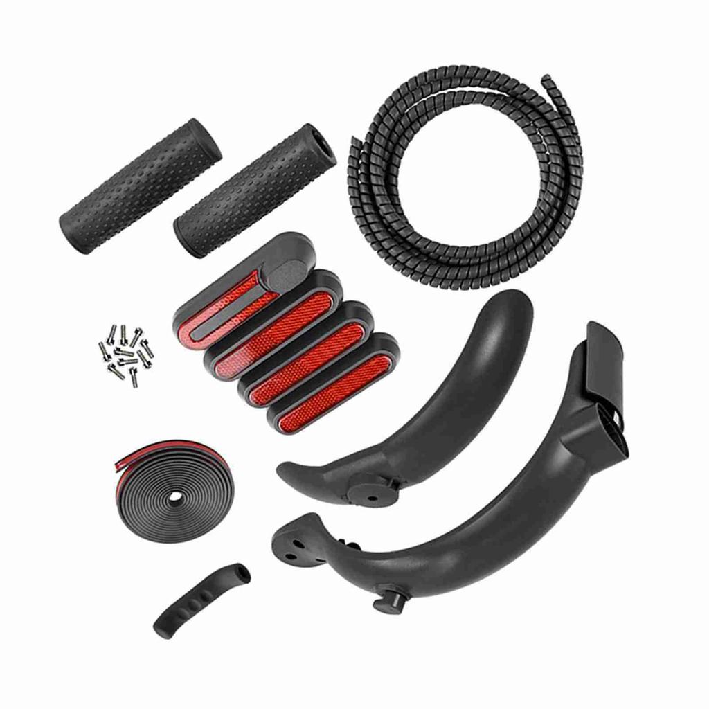 Elektroroller Schutzblech-Set vorne hinten mit Seitenabdeckungen Handbremsabdeckung Antikollisionsstreifen für M365 Pro Electric