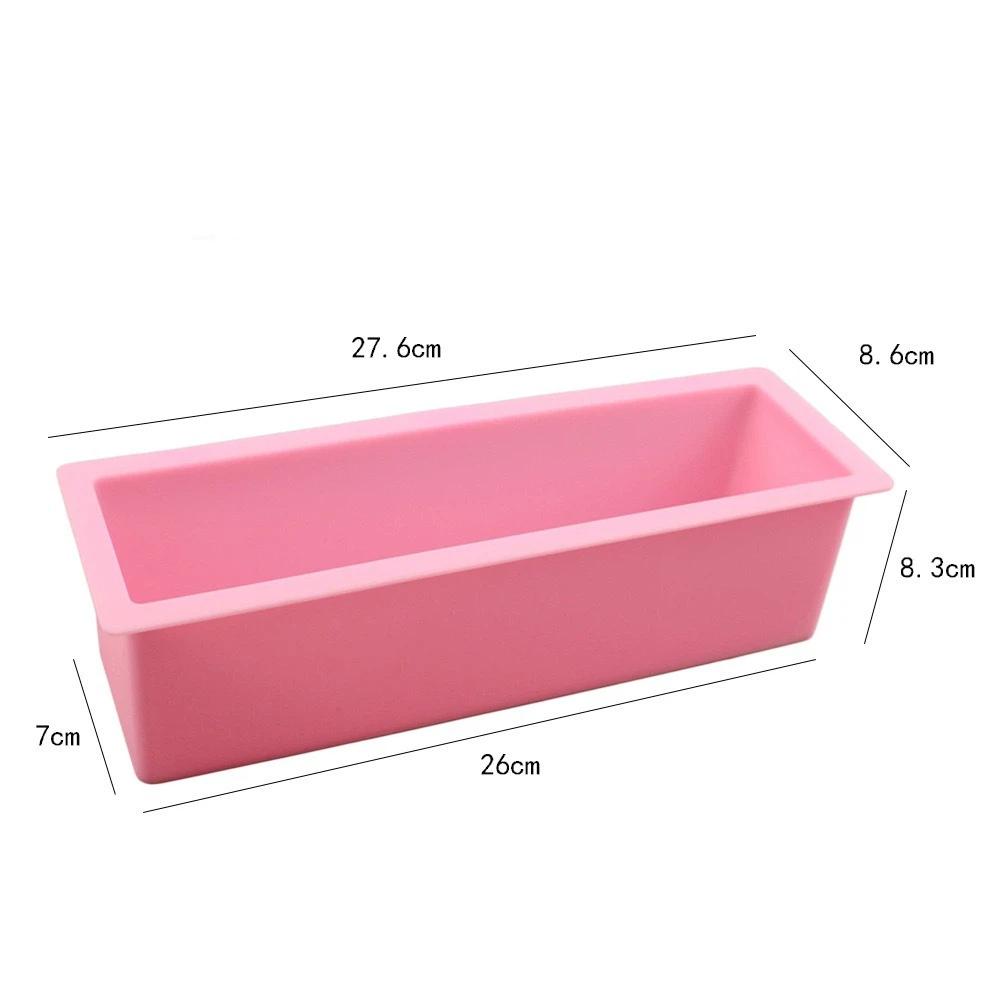 Professional 1200ml Rectangular Soap Mold Kit with Silicone Mould,Wooden Box,Lid & Cutter for DIY Handmade Soap Making,Crafts and Gifts