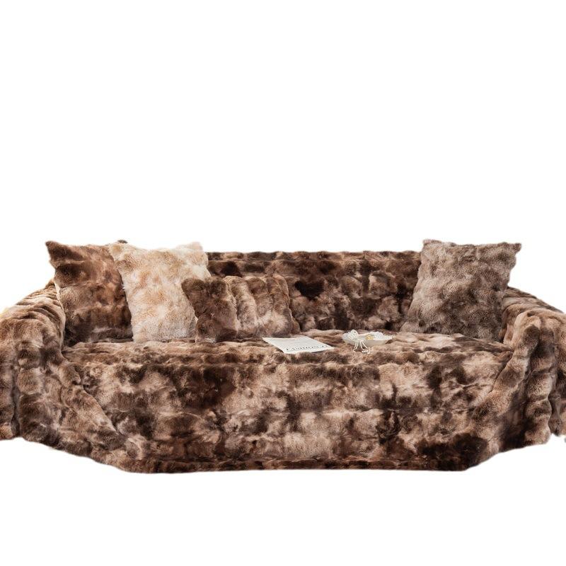Winter Thickened Rabbit Plush Sofa Cover Cloth a Whole Piece of Full Covered Armrest Cover Towel Sofa Cover All-Inclusive Seat Cushion