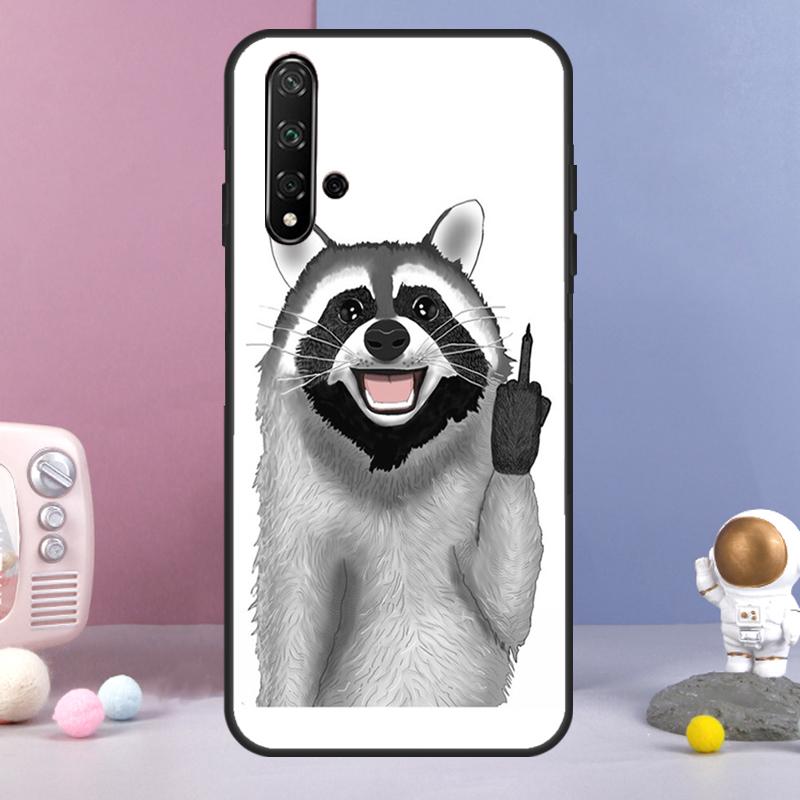 Cartoon Raccoon Kawaii For Huawei Nova Y60 Y61 Y70 Y72 Y73 Y90 Y91 9 10 SE 7i 8i 11i 12i P30 P40 Lite P60 Pro Case