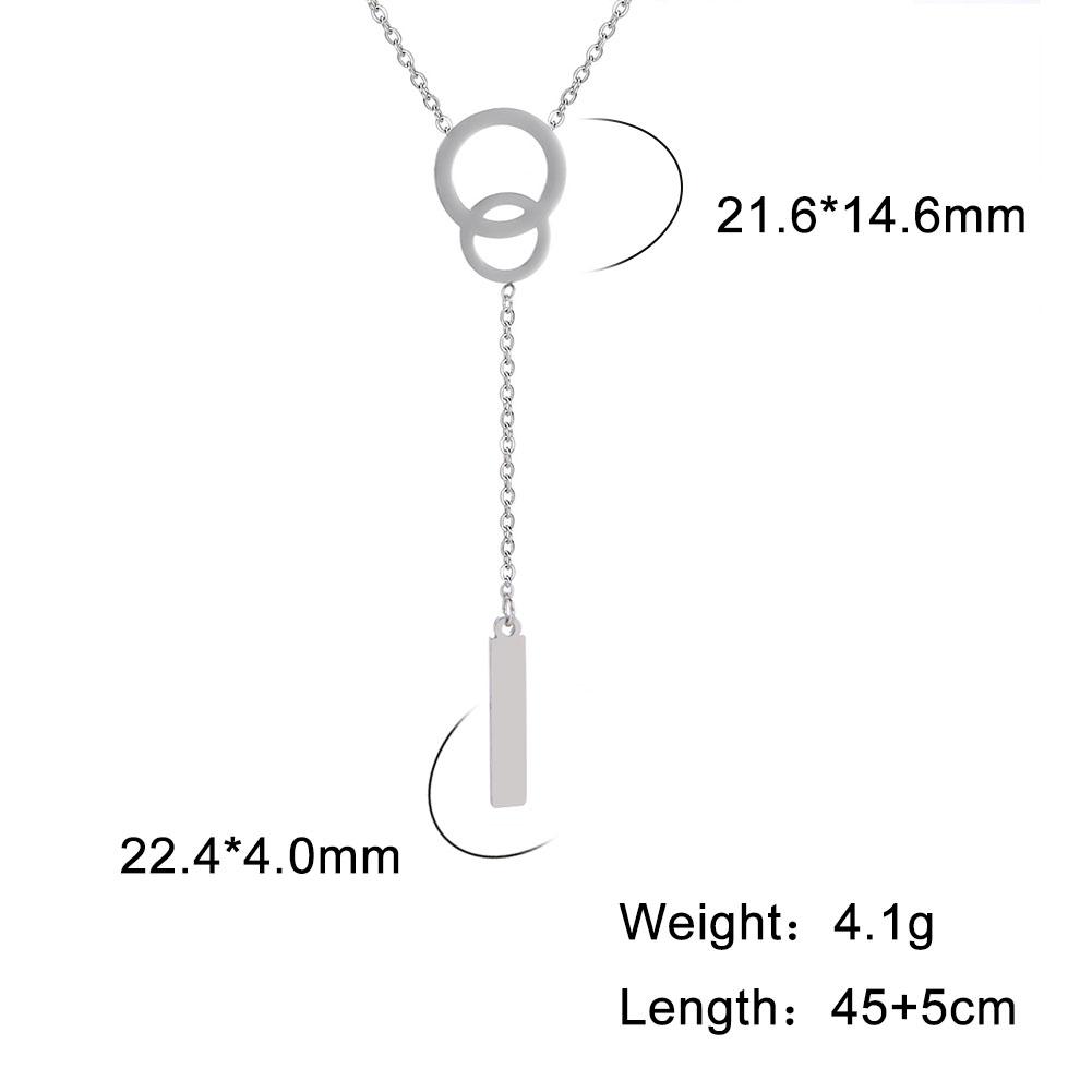 Geometric Round Heart Choker Necklace for Women Stainless Steel Minimalist Simple Clavicle Neck Chain Jewelry