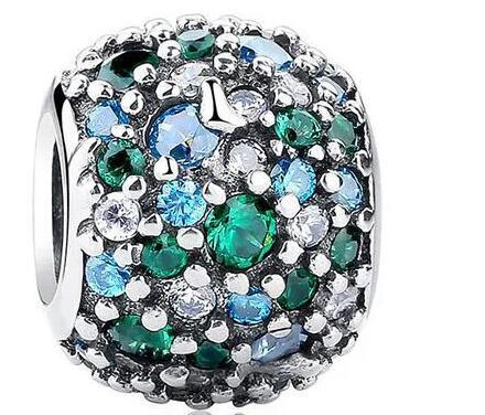 Luck Charm 925 Silver Four Leaf Clover Green Tree Frog Turtle Bead Pendant For Bracelet Women DIY Jewelry Gift