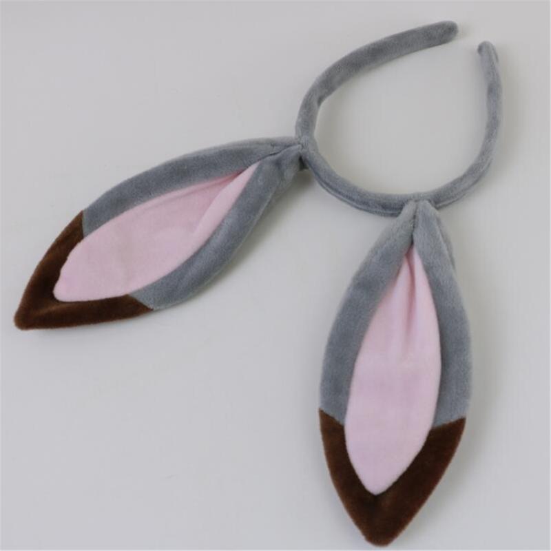 Easter Rabbit Headwear Rabbit Ears Headbands Bowtie Tail Set Rabbit Ears Costume Set Animal Hair Hoop for Easter Party