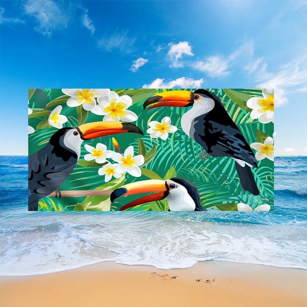 Summer Tropical Animal Beach Towel Flamingo Bird Bath Towel Sport Travel Gym Yoga Spa Towels Microfiber Quick Dry Swimming Cover