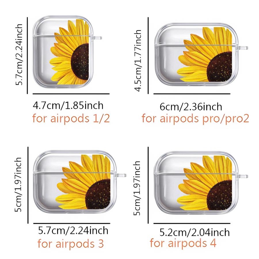 Schöne Sonnenblumen Hülle Für Airpods Pro2 3 4 Pro3 1 2 Pro Klare Kopfhörer Hüllen Abdeckung