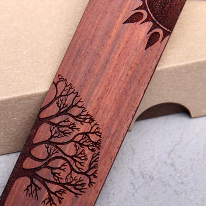 Wood Bookmarks, Unique Vintage Bookmarks Handmade Wood Page Mark Engraved Book Marks with Pendant for Book Lovers Gift