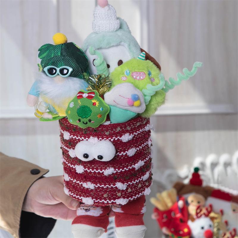 Original Christmas Multicolor Hug Bucket with Handmade Doll Gift