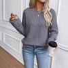 Fashion Style Pure Color Round Neck Knitwear Autumn and Winter Leisure Sweater Solid Color Knitted Sweater