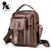 2024 Brand Genuine Leather Shoulder Bag Men Messenger Bags Small Casual Flap Zipper Design Male CrossBody Bag