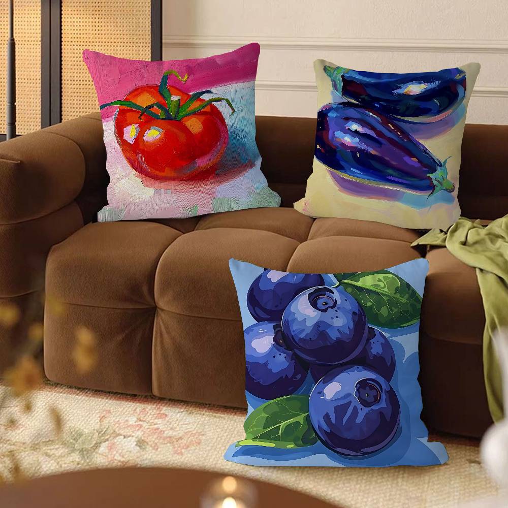 Fruit Pattern Cartoon Pillowcase Toon Gift Cushion Cover Bedroom Home Sofa Chair Seat Decor Pillow Case