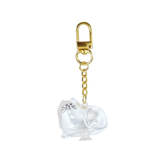 Cat Hair Storage Box Keychain Cat Memorial Pendant Transparent Pets Hair Capsule Portable Pet Souvenir Accessories Thoughtful Gift for Pet Lover