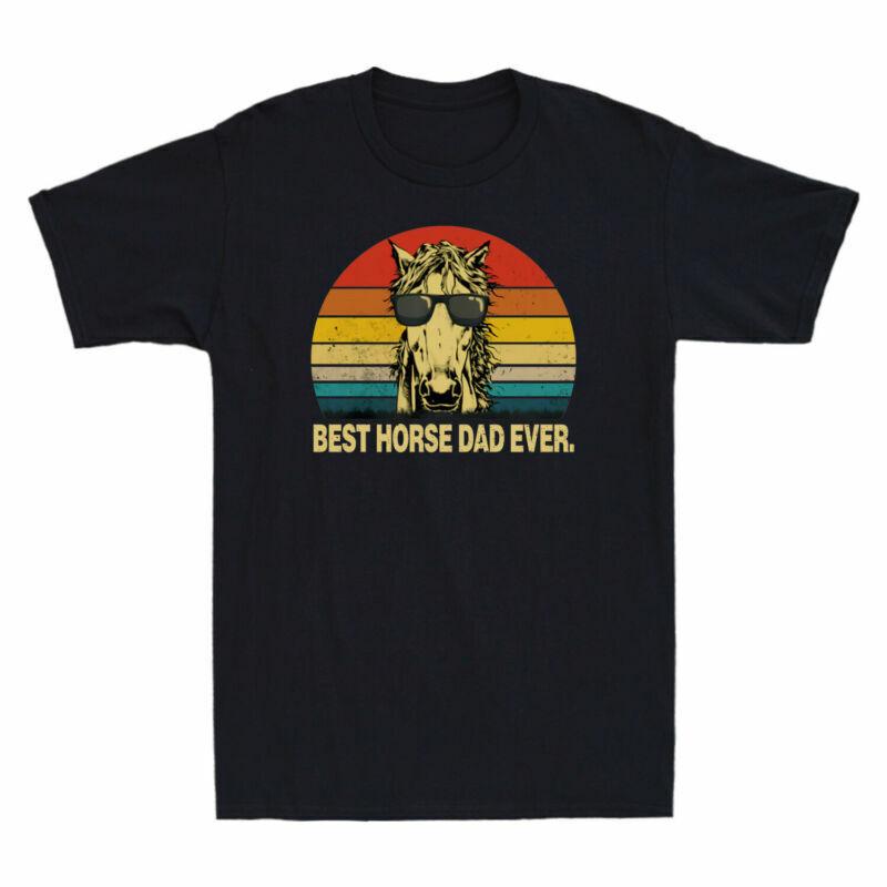 Horse Shirt Best Funny Vintage Gift Dad Fathers Ever Lovers TShirt Animal Day S