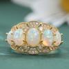 Elegant Luxury Fashion Women's Ring Simple Versatile Synthetic Oval Fire Opal Stone Engagement Band Rings Jewelry