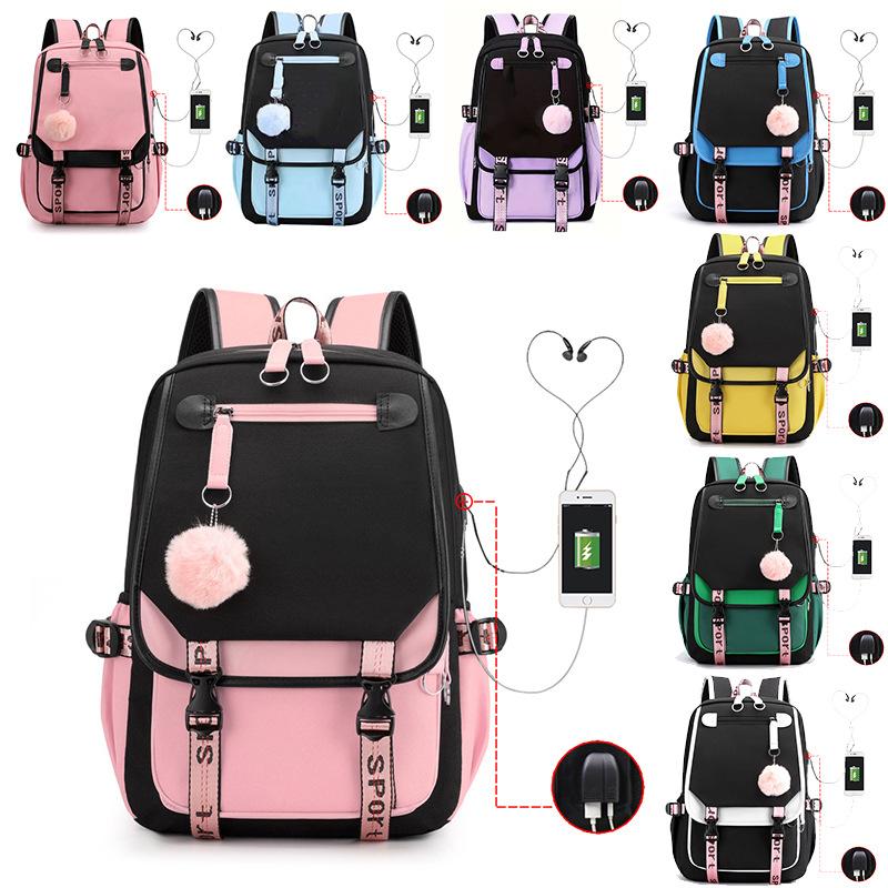 Blank backpack Korean version of Oxford cloth large-capacity student schoolbag simple casual versatile backpack