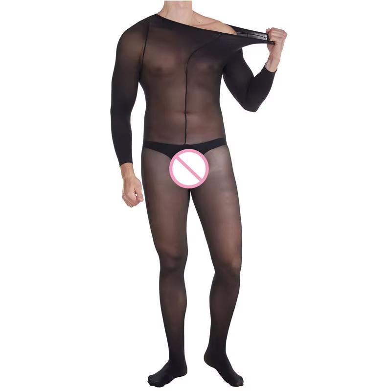 Sexy Women 10D Thin Open Crotch Bodysuit Bandage Sexy Tight Body Stockings Elastic Bodyhouse Sheer See Through Maid Leotard