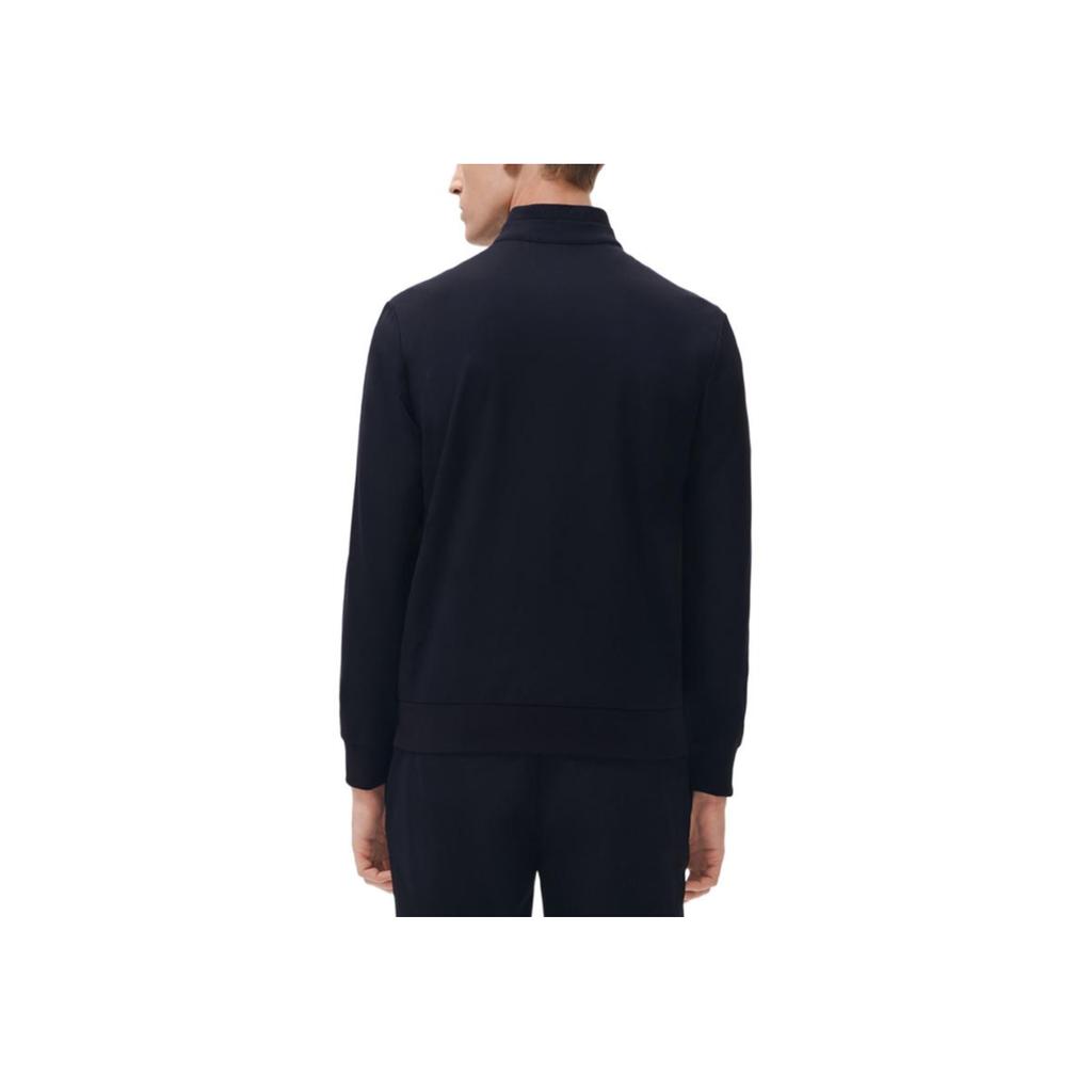 Fila White Special Series Solid Color Stand Collar Casual Business Jacket Men Jackets Black F11M317501F-BK