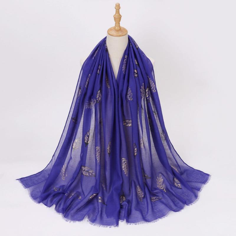 Ethnic Style Gold Foil Printed Scarf Soft Polyester Women S Fashion Scarf