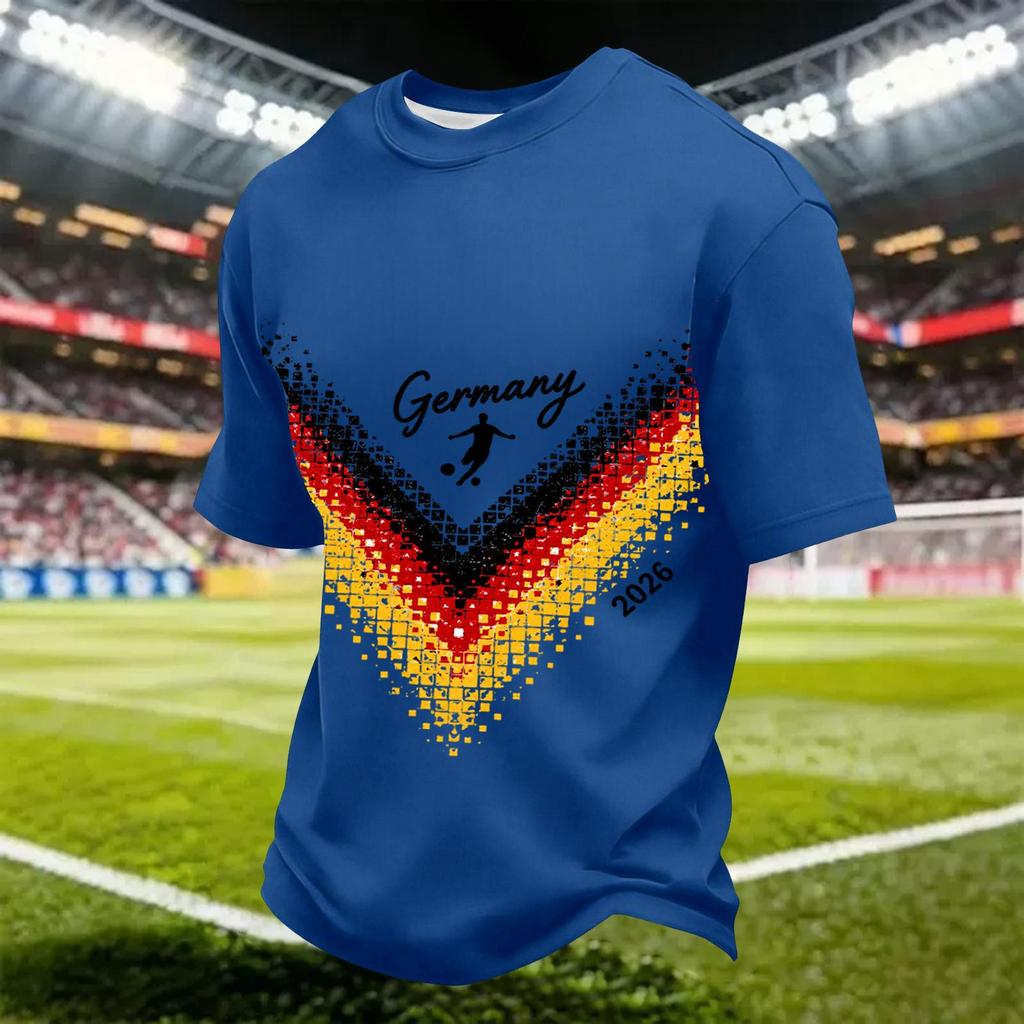 Men's Quick Dry Soccer Print T-Shirt Lightweight Mesh Breathable Athletic Tee