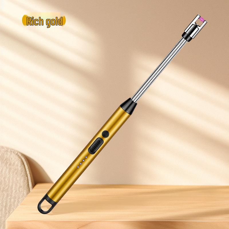 JL825 Перезаряжаемая импульсная зажигалка-стик золотой