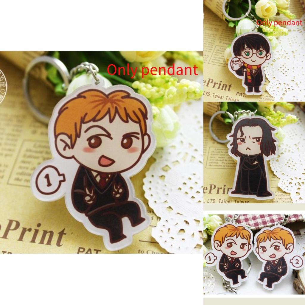 Cartoon Harry Potter Snape Malfoy George Bill Movie Character Pendant Keychain For Gift Giving And Travel Souvenir