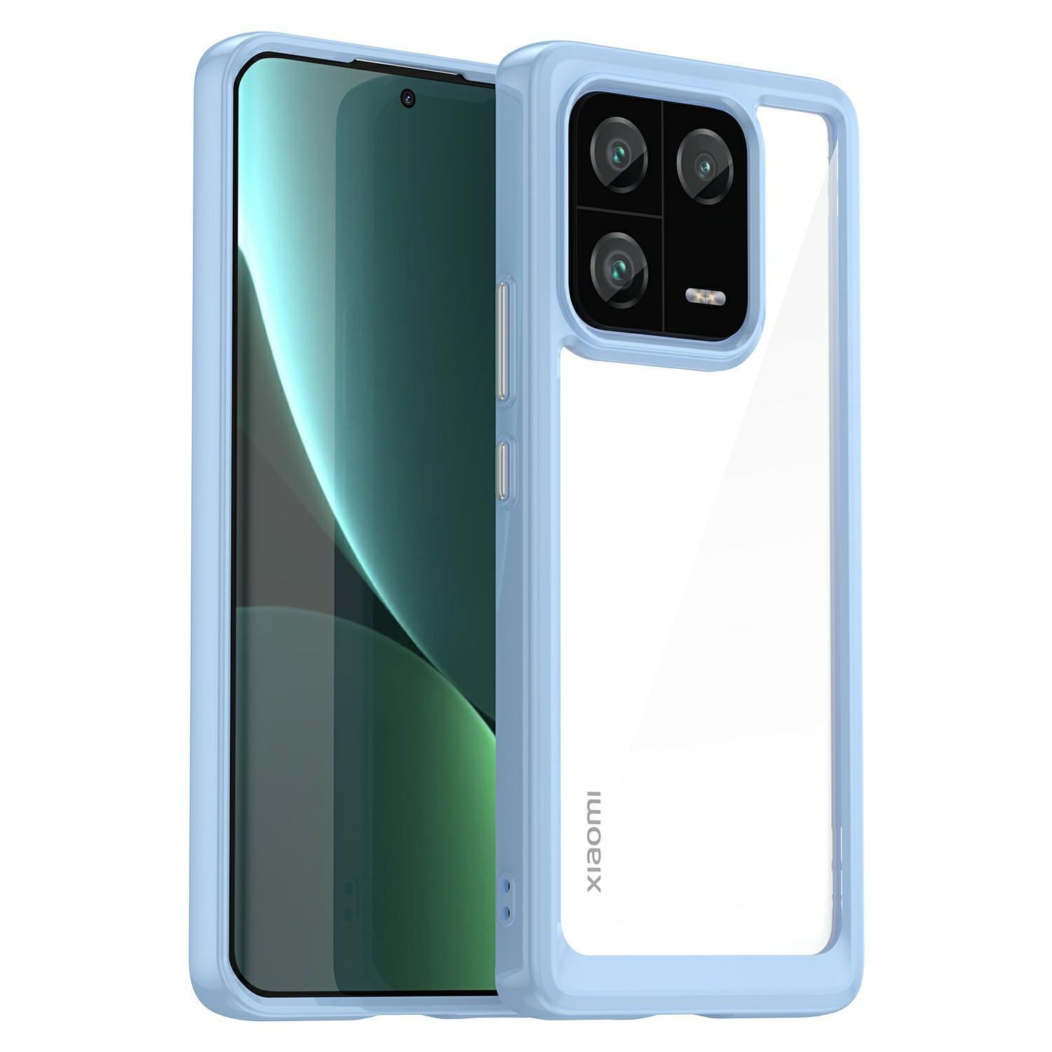 

For Xiaomi 13 Pro 5G Case TPU +Acrylic Protective Clear Phone Cover Blue
