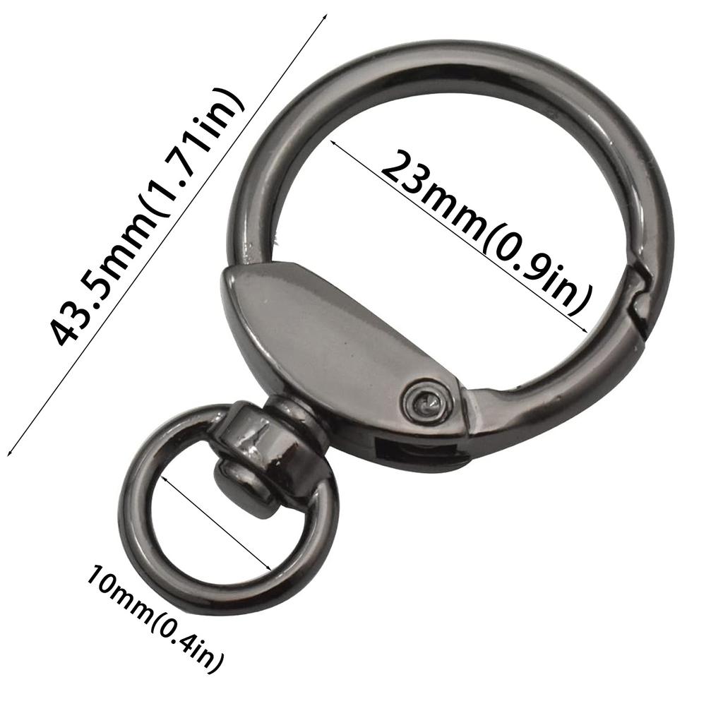5pcs Round Keychain Clips Snap Hooks Spring Gate O Rings Buckles DIY Accessory Buckle