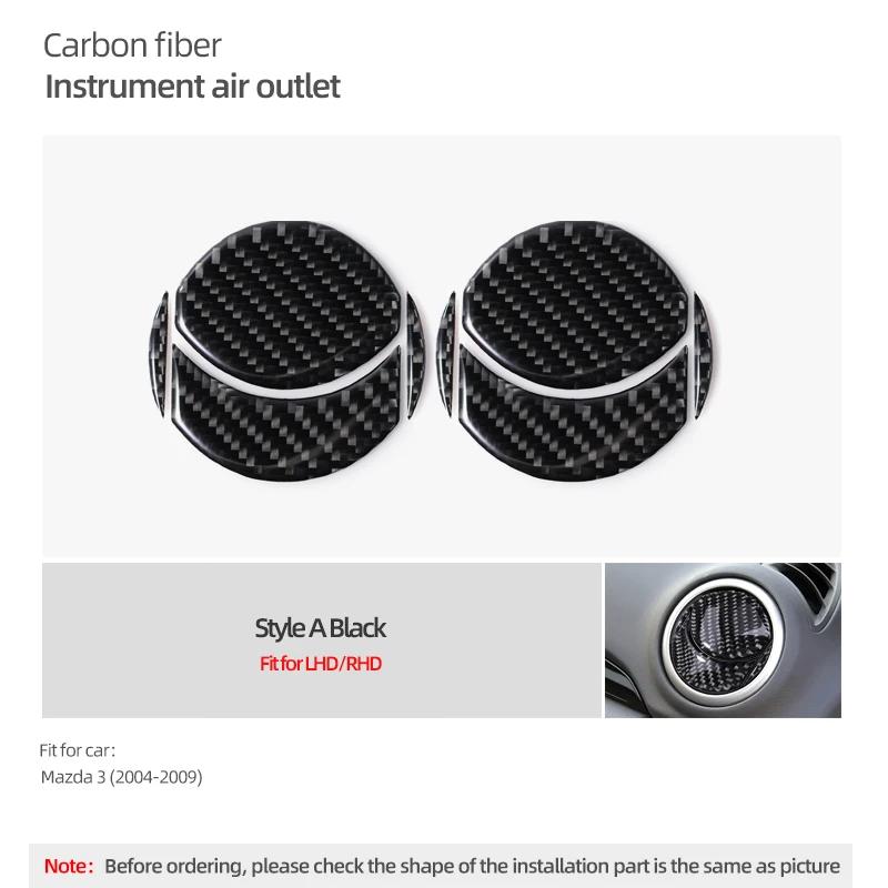 Carbon Fiber For Mazda 3 Axela 2004-2009 trument Panel Dashboard Air Outlet Trim Sticker Cover Car Interior Decor Accessories