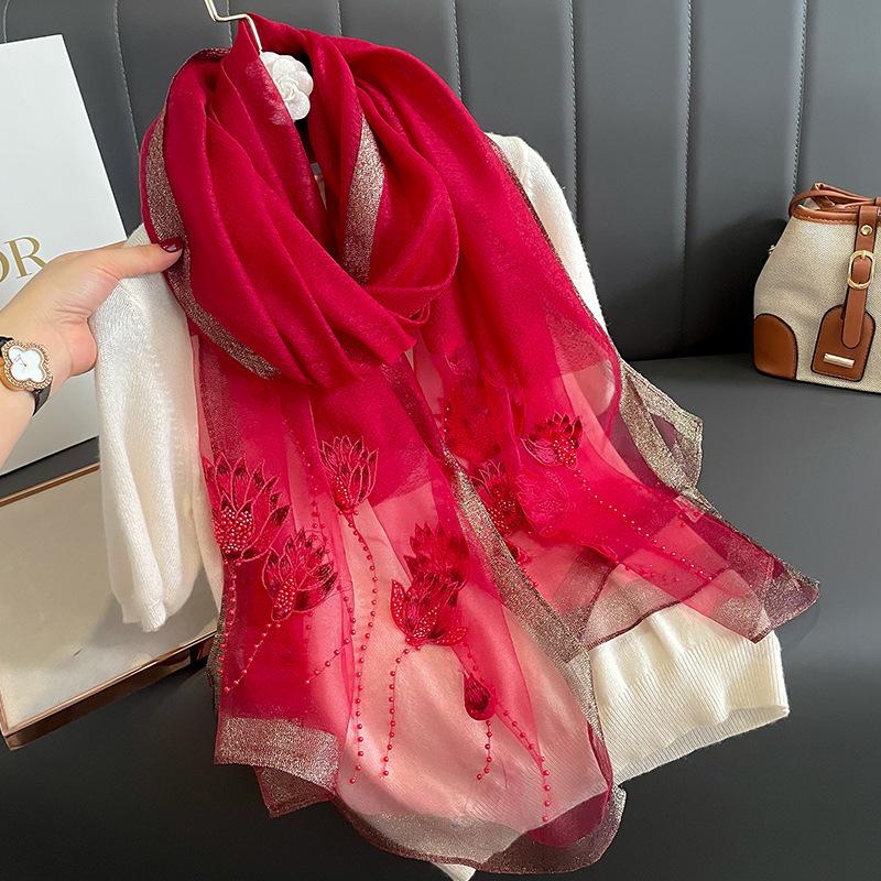 New Solid Silk Wool Scarf for Women Shawls Scarves Summer Lady Hijab Winter Fashion Warm Long Bandana Foulard Pashmina Poncho