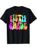 Fifth Grade Teacher Back To School First Day T-Shirt- Black Casual Loose Fit Tee with Vibrant FIFTH GRADE Graphic Print